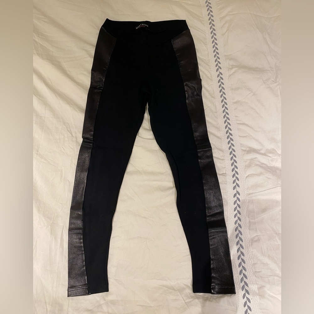 Alice & Olivia Legging with Leather Detail